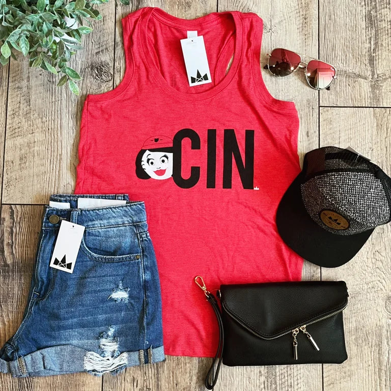 Cincinnati Baseball, CIN Rosie Tank, Red
