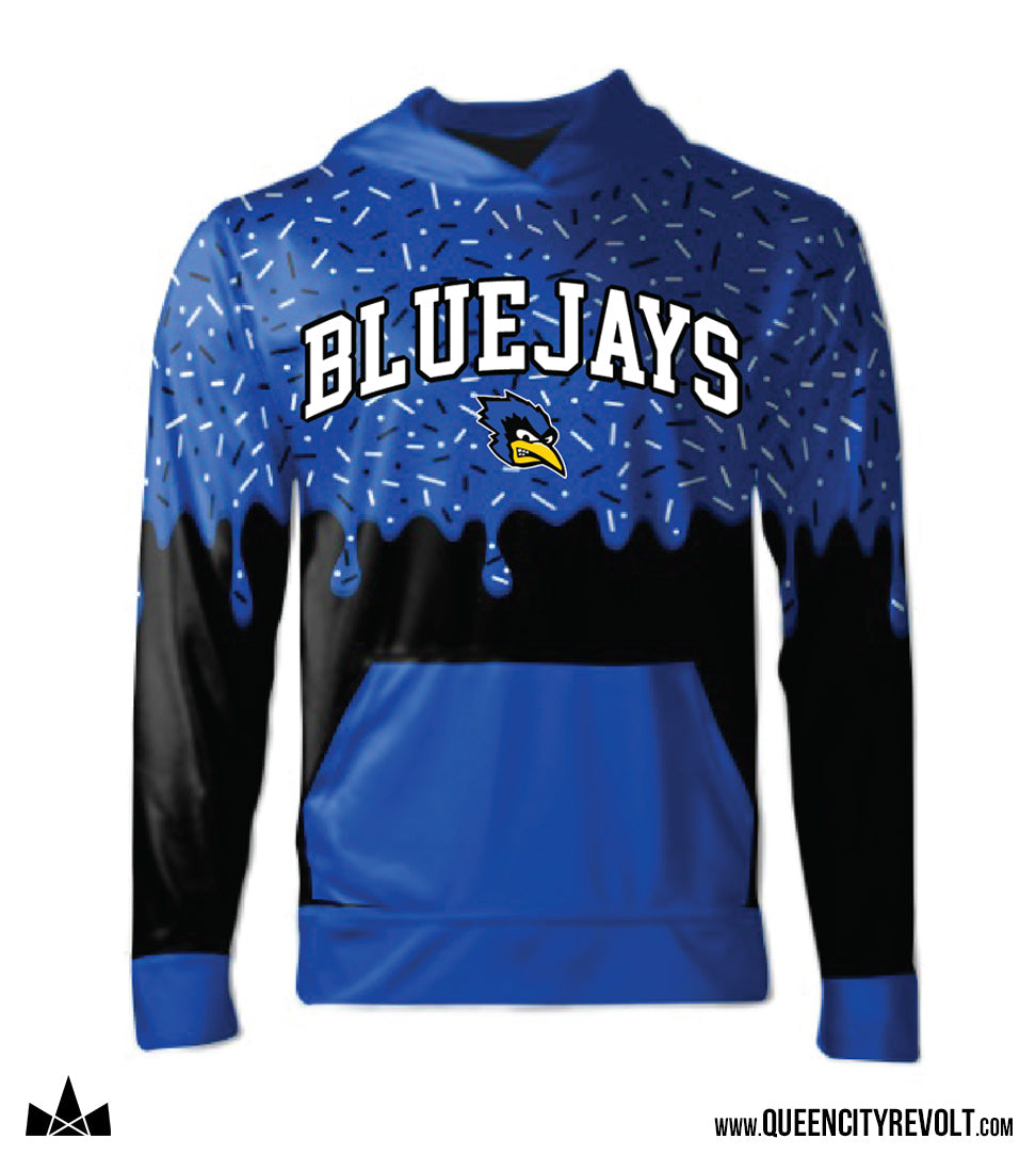 PRESALE Bluejay Youth Drip Performance Hoodie, Black/Blue