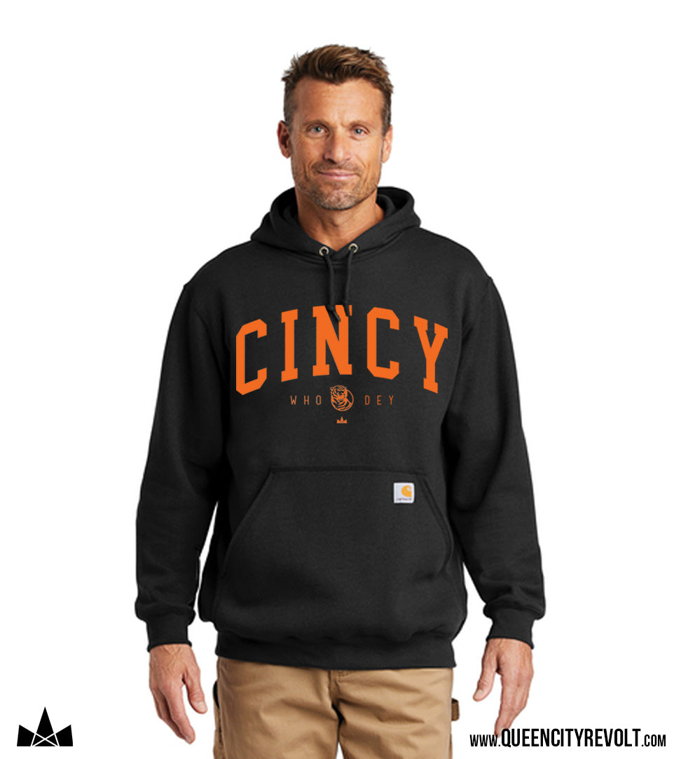 Cincinnati Football, Carhartt Midweight Hoodie, Black