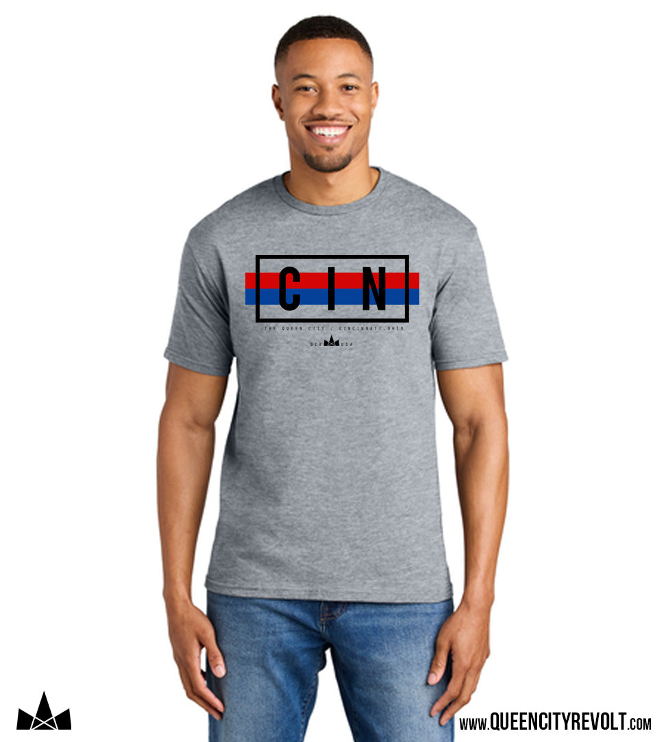 Cincinnati Red and Blue T-shirt, Grey