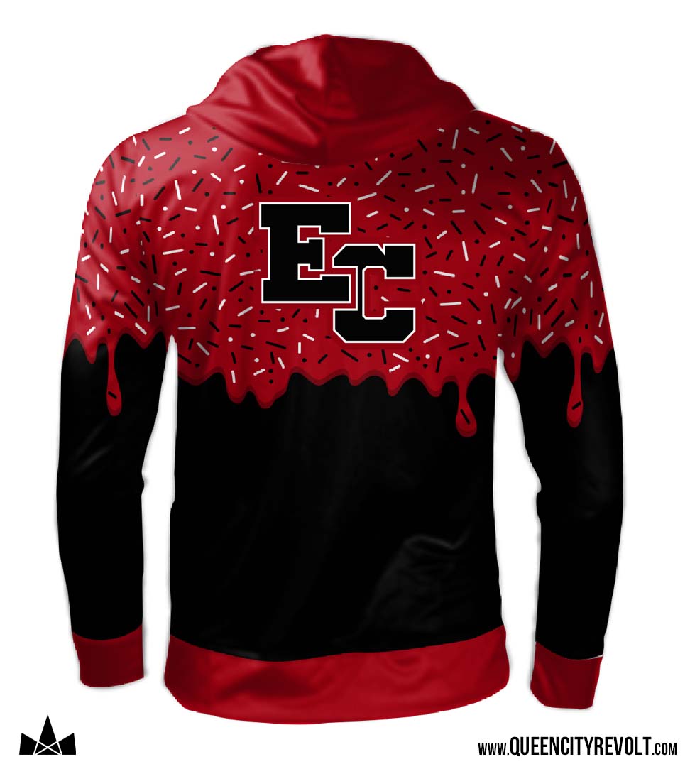 East Central Youth Drip Performance Hoodie, Black/Red