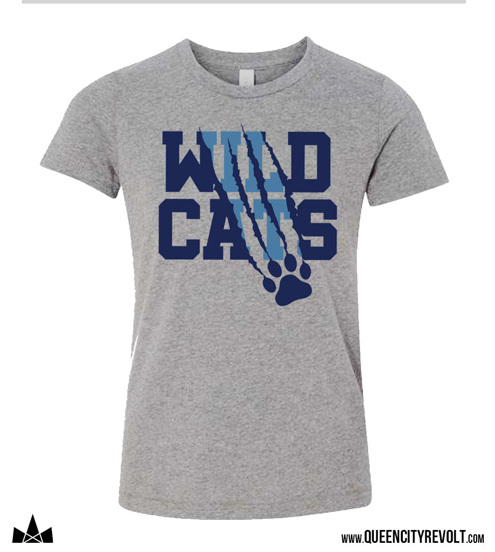 Franklin County Youth Wildcat Scratch Tshirt, Grey