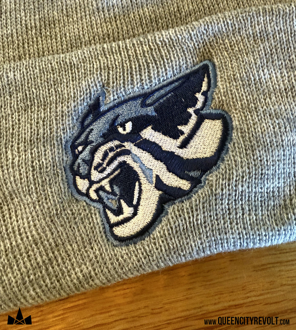 Franklin Co, Knit Cuff Pom Beanie, Light Grey