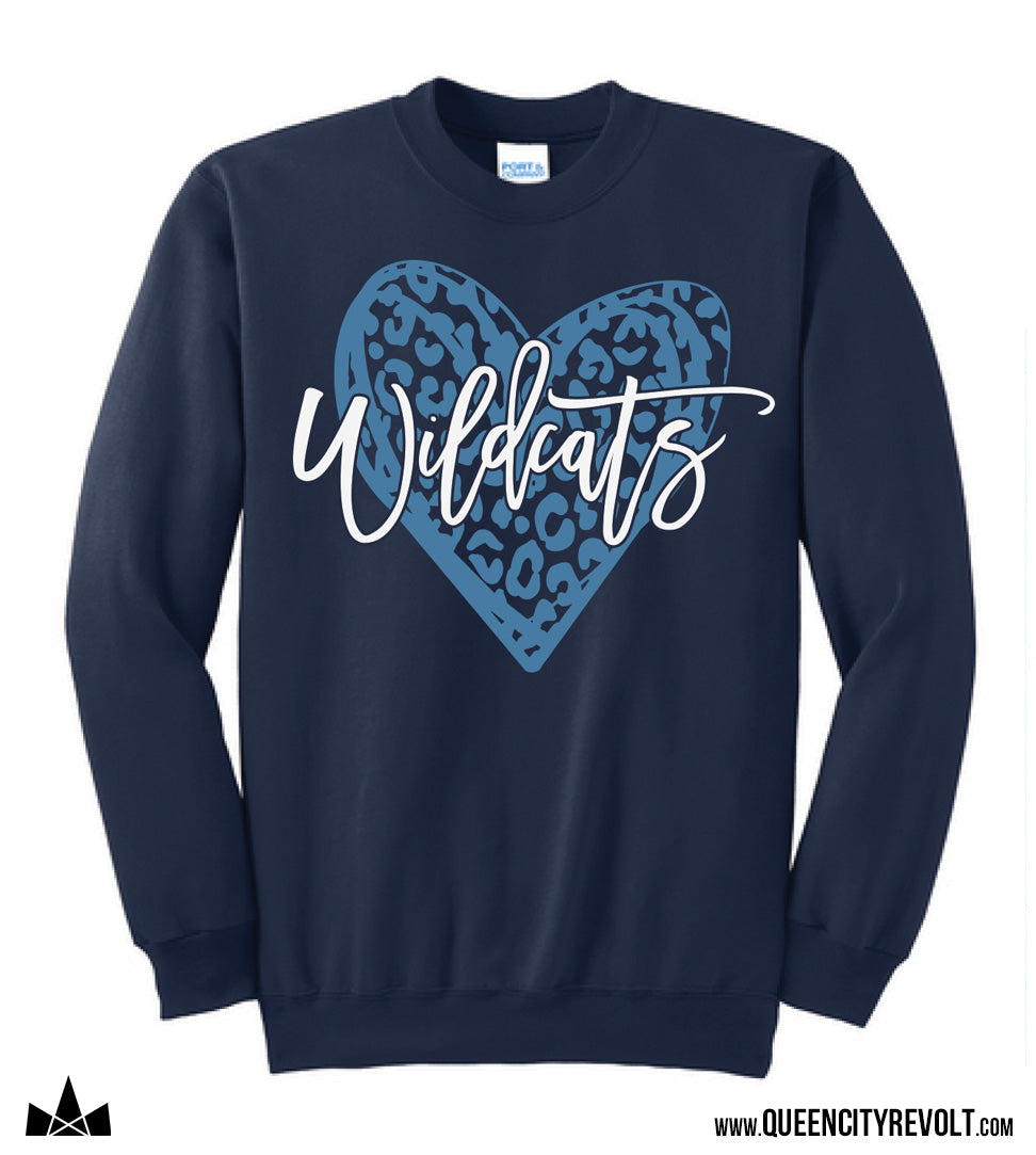 Franklin Co Heart Crew Sweatshirt, Navy
