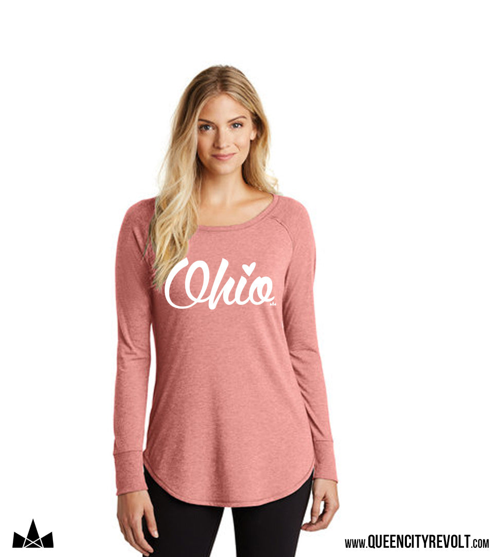 Ohio Script Longsleeve T-shirt, Pink