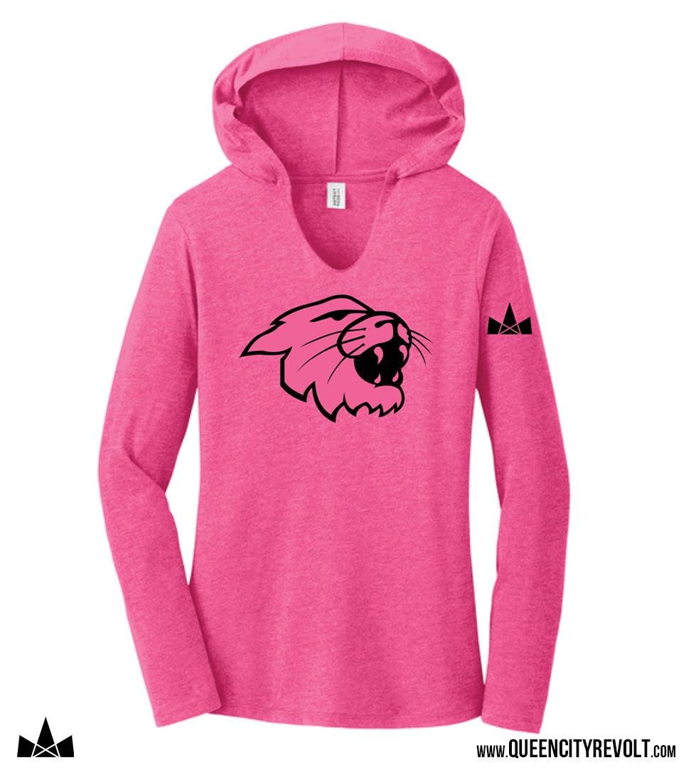 Harrison Women's Longsleeve Hooded Tshirt, Pink