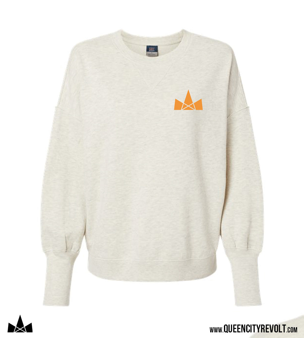 QCR Fall Women's Crew Sweatshirt, Oatmeal