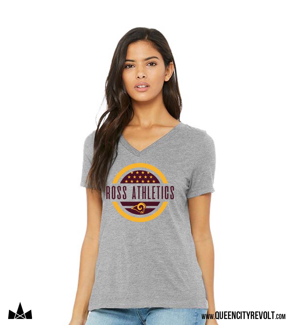 Ross Women's Vneck Tshirt, Grey