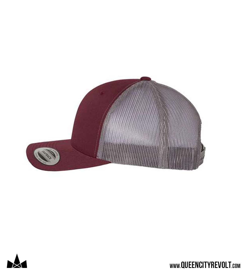 Ross Retro Trucker Cap, Maroon/Grey