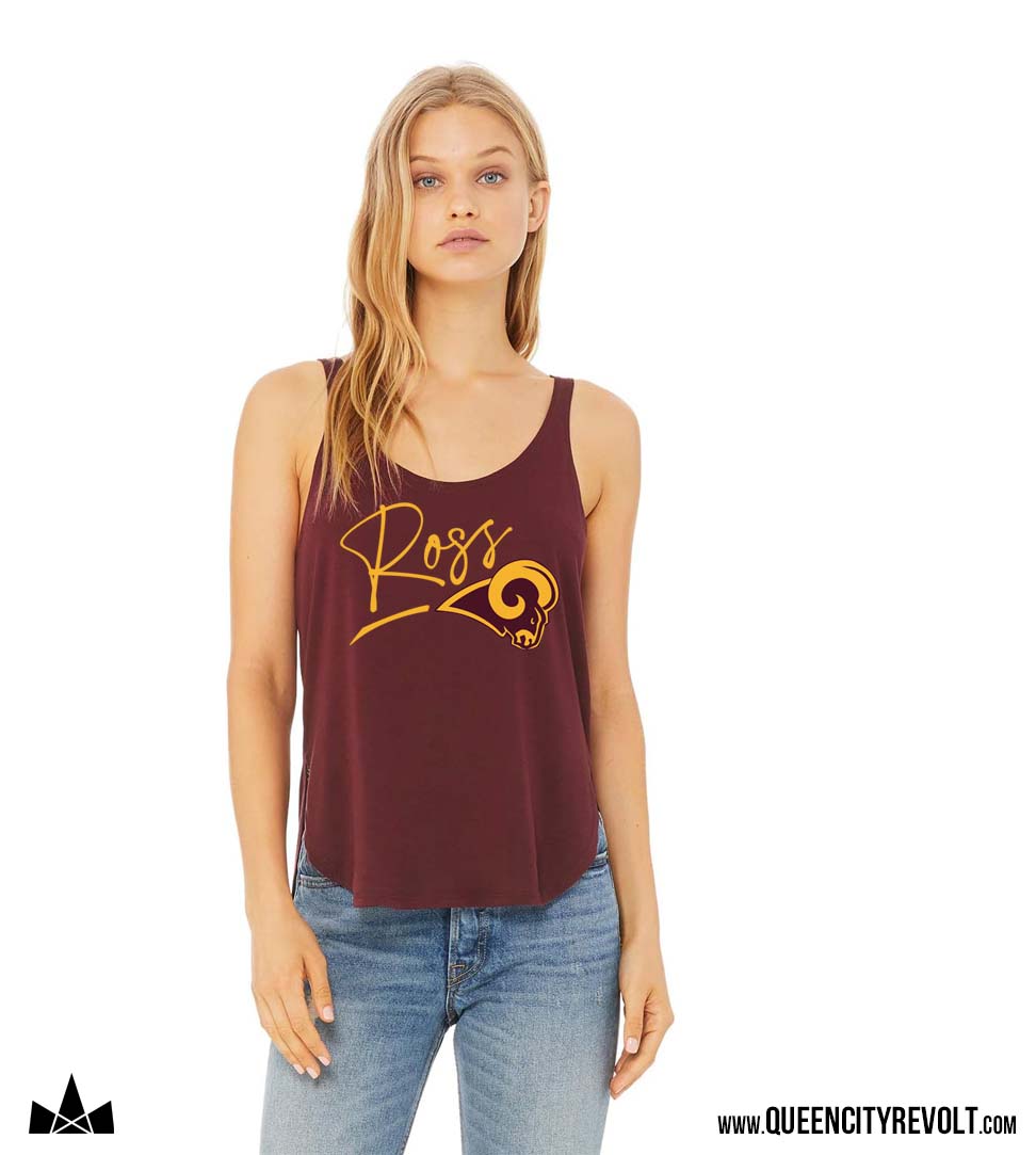 Ross Women's Tank With Side Slit, Maroon