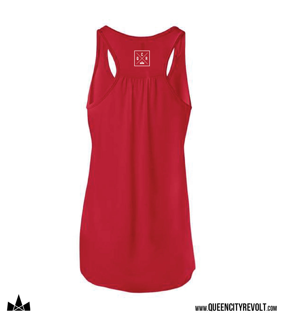STJB Women's Flowy Racerback Tank, Red