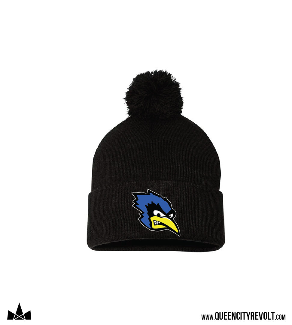 STJB Dry Ridge, Knit Cuff Pom Beanie, Black