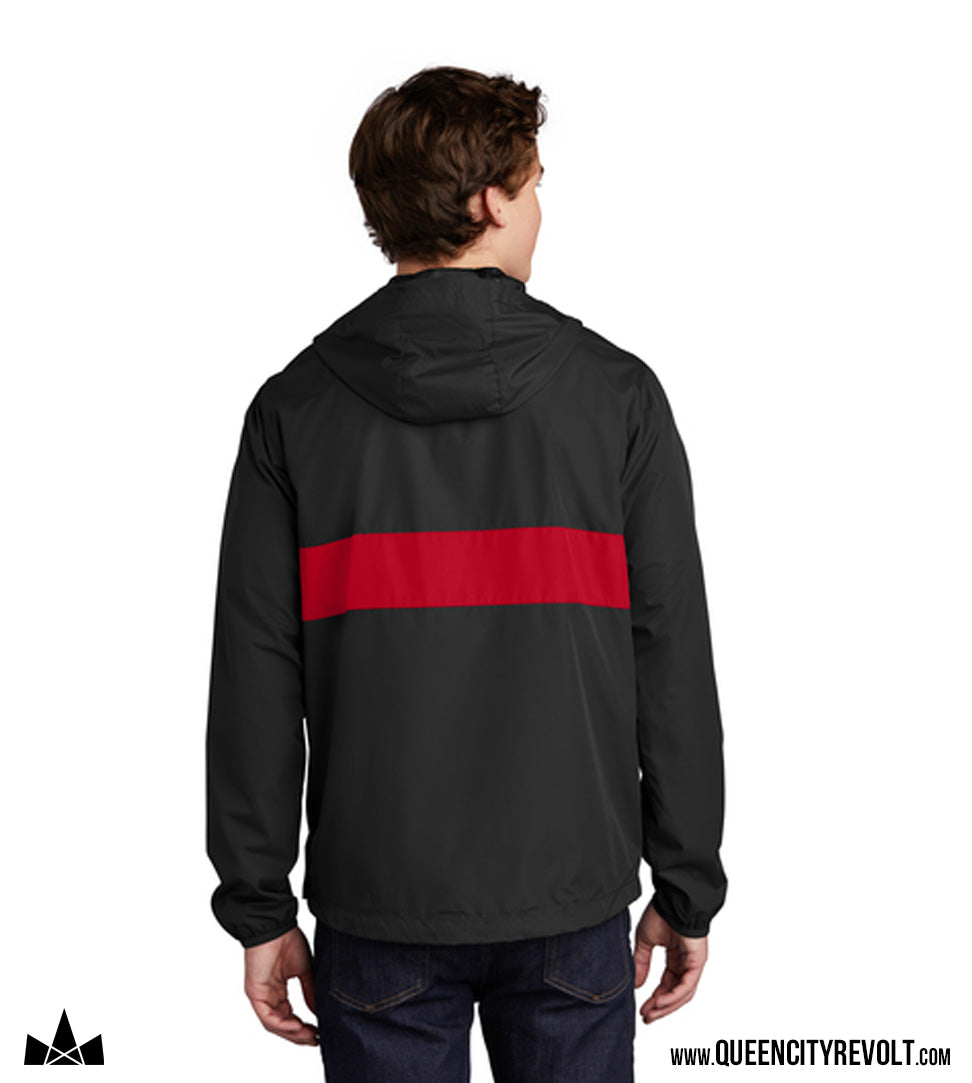 STJB Adult Anorak Jacket, Black/Red