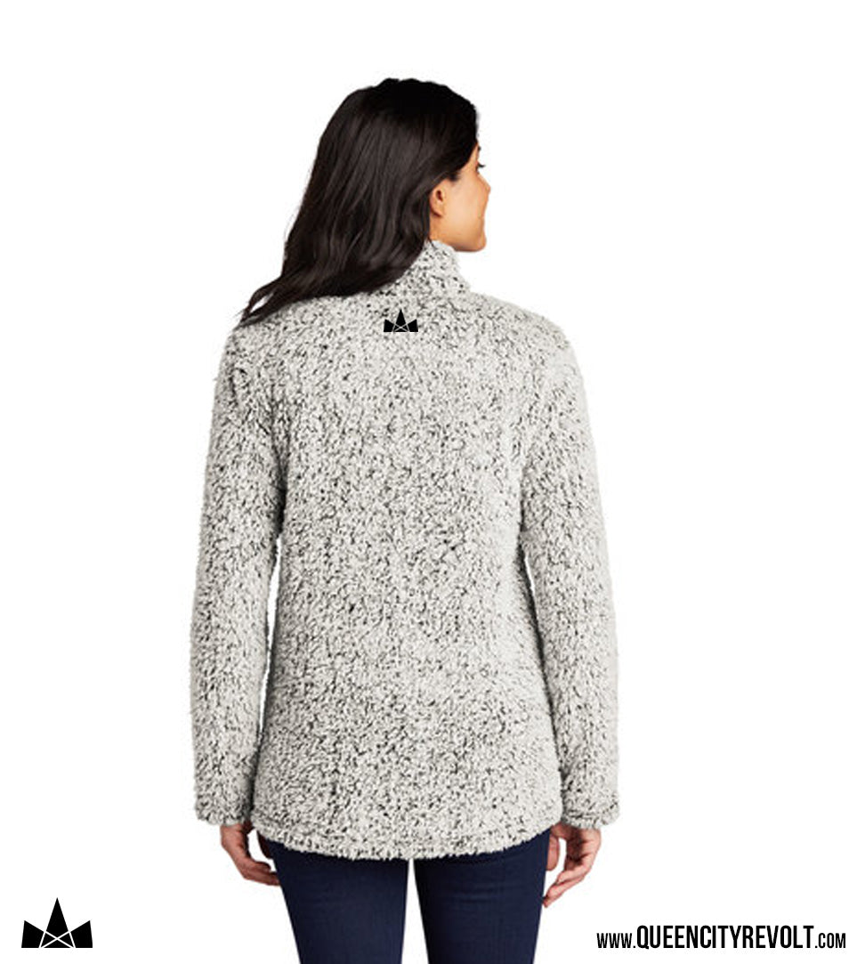 STJB Women's 1/4 Zip Sherpa, Grey Frost