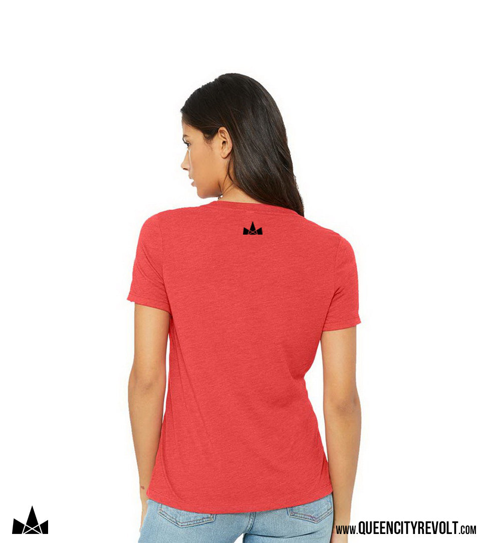 STJB Women's V-Neck T-Shirt, Red