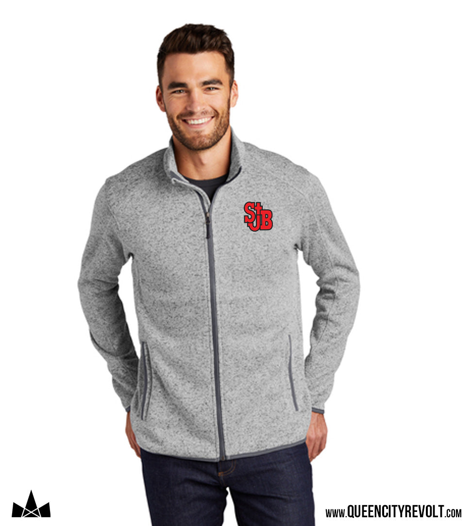 STJB Adult Sweater Fleece Jacket, Grey