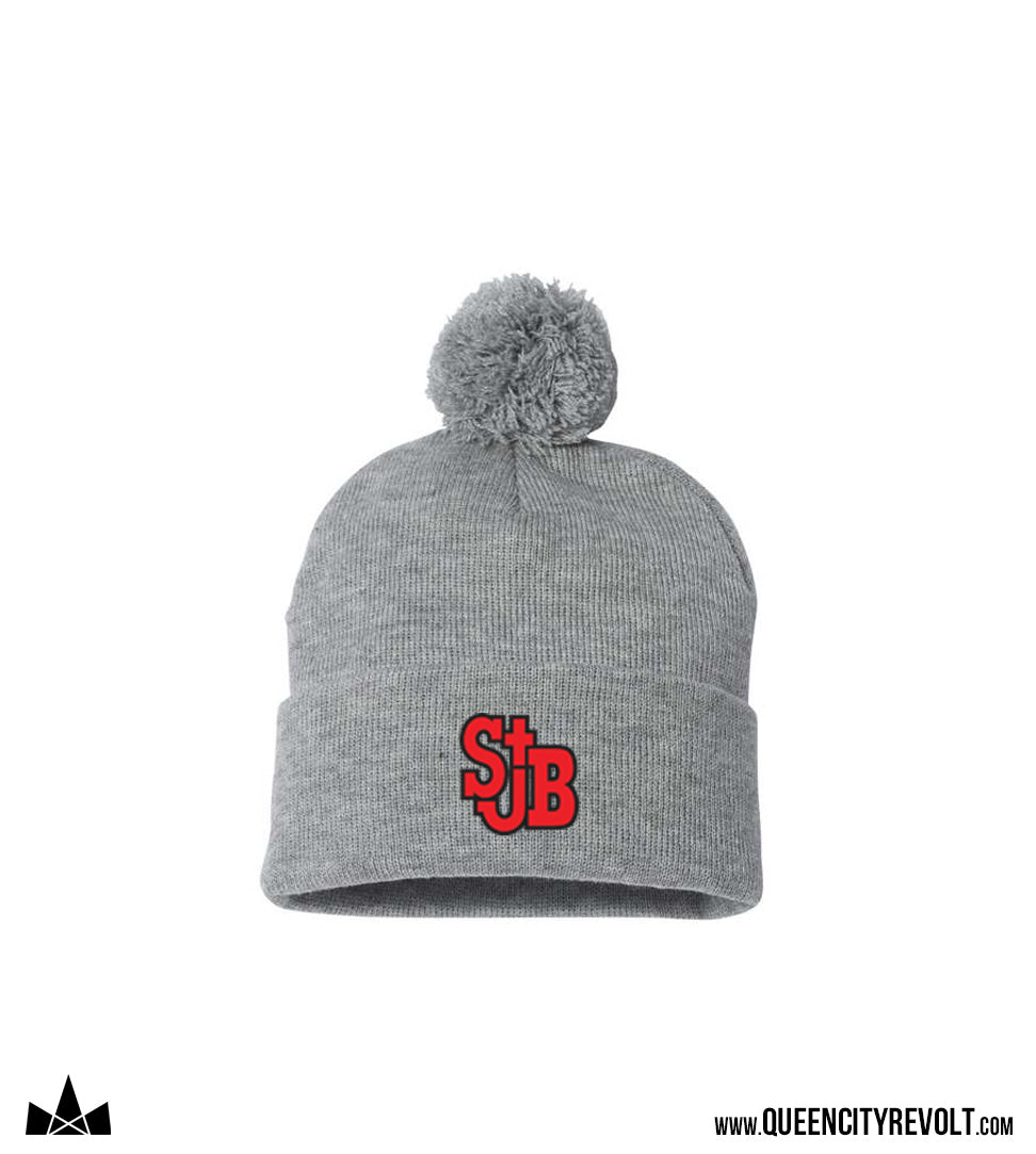 STJB Knit Pom Beanie, Grey