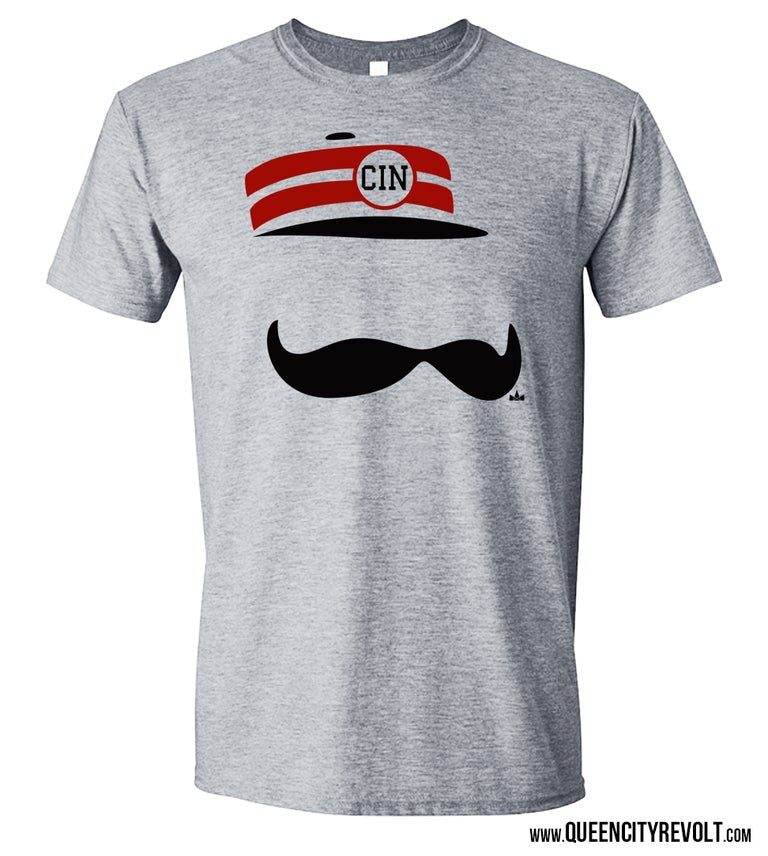 Cincinnati Baseball, Mr Red T-Shirt, Grey