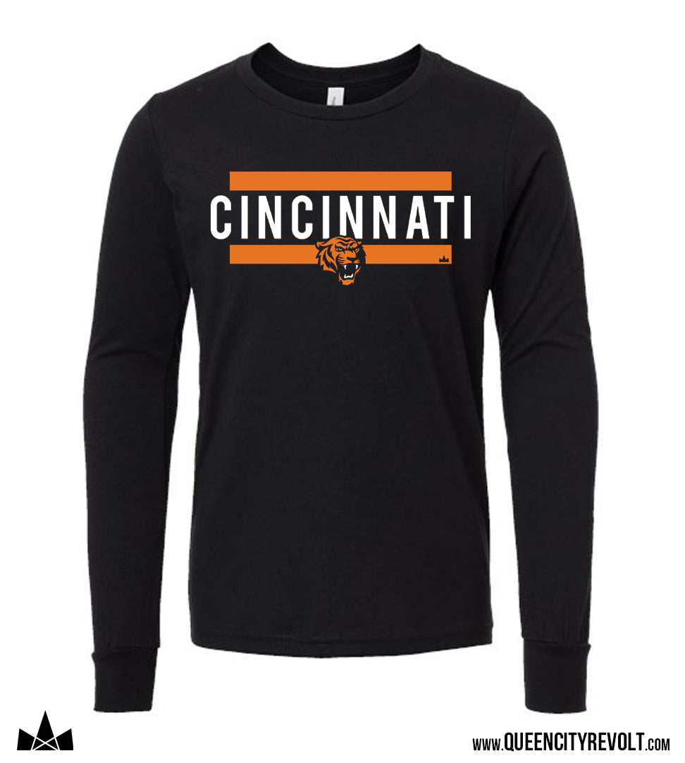 Youth Cincinnati Football Longsleeve T-Shirt, Black