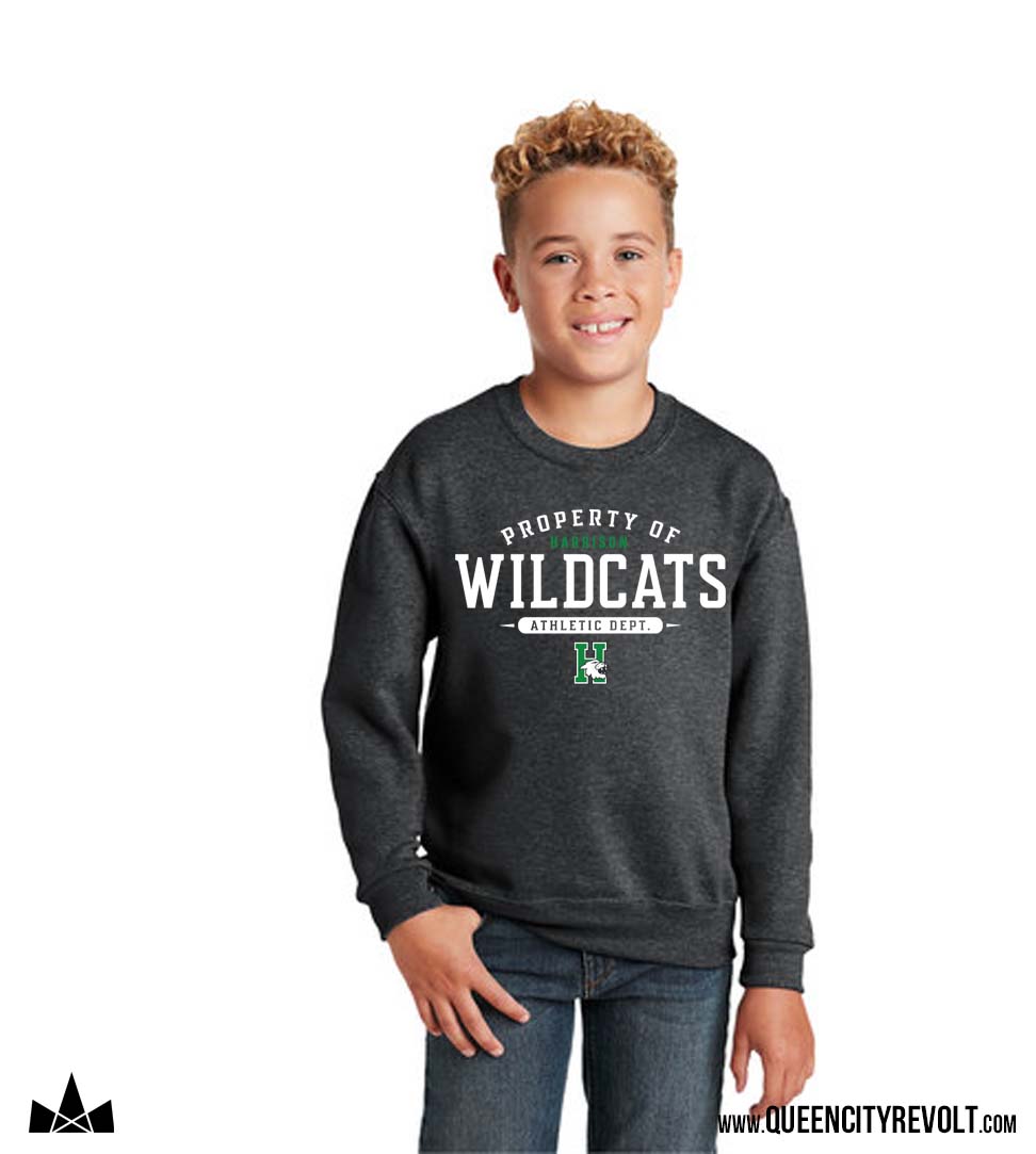 Harrison Youth Athletic Dept. Crew Sweatshirt, Dark Grey