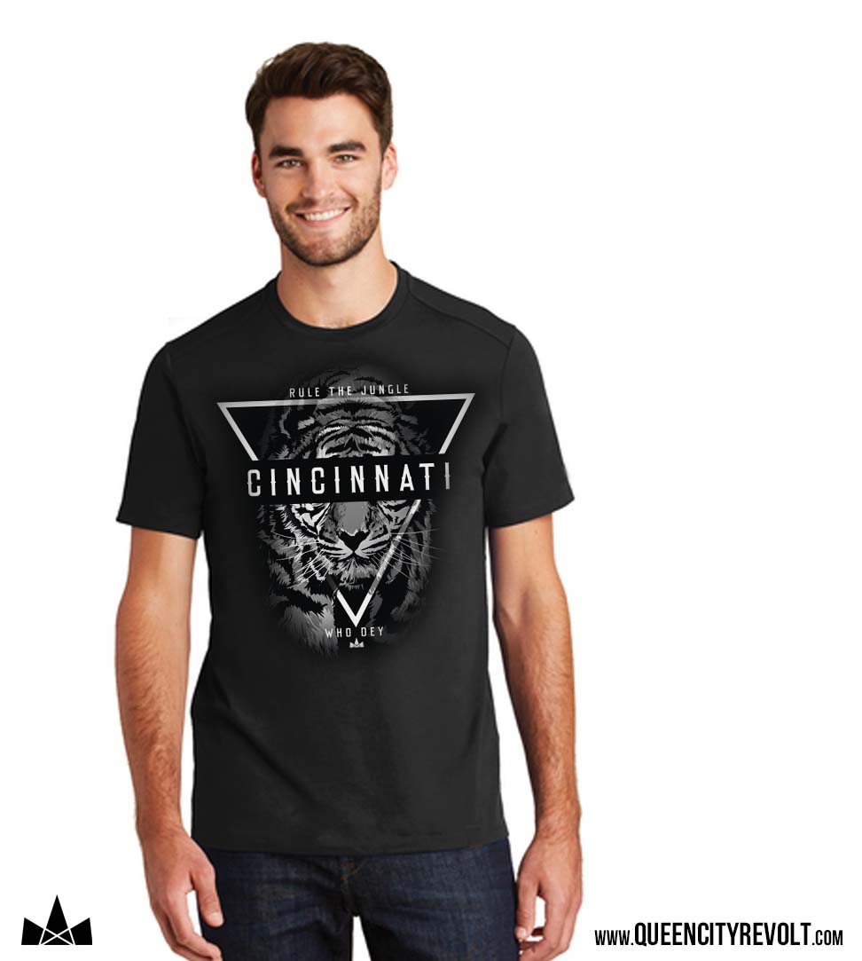 Cincinnati Football, Tiger T-Shirt, Black