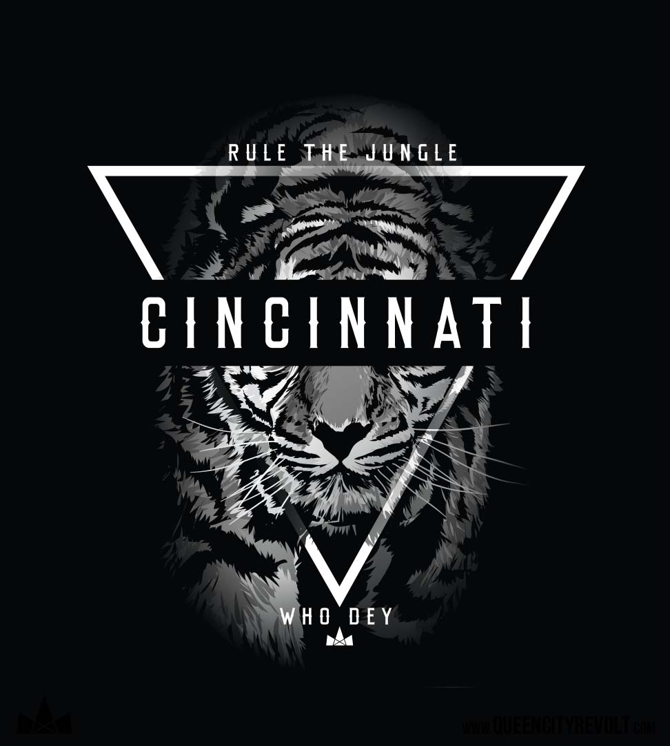 Cincinnati Football, Tiger T-Shirt, Black