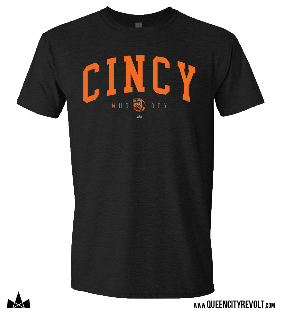 Cincinnati Football, Cincy Arched T-Shirt, Black