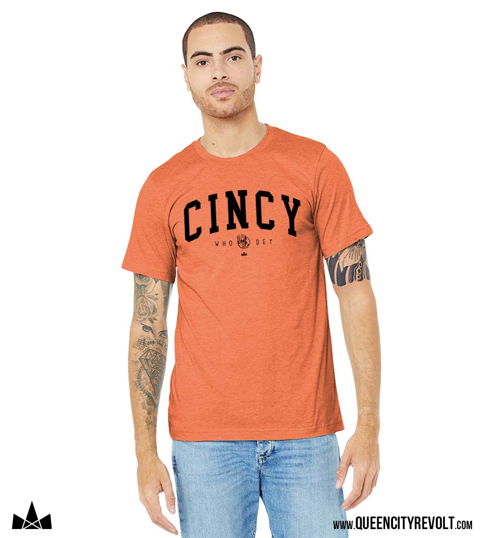 Cincinnati Football, Cincy Arched T-Shirt, Orange