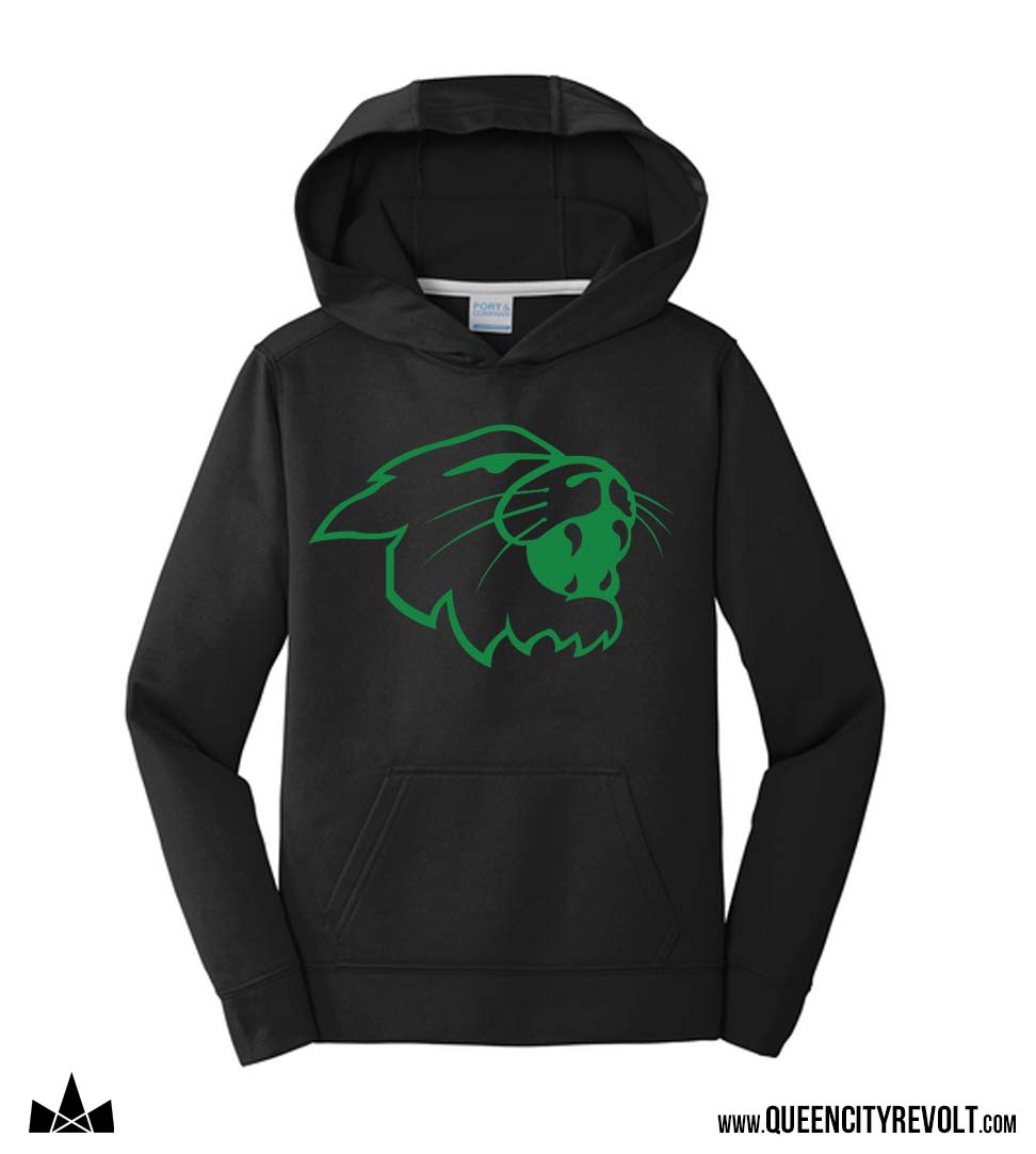 Harrison Youth Cat Head Performance Hoodie, Black