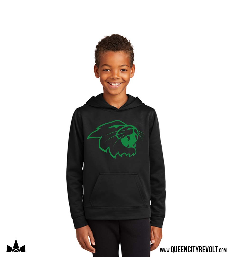 Harrison Youth Cat Head Performance Hoodie, Black