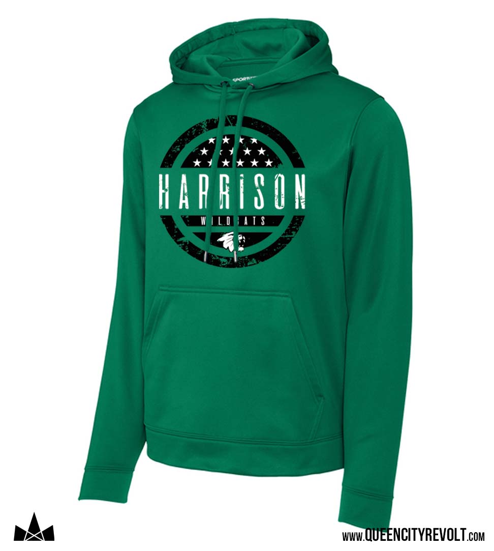 Harrison Stars Performance Hoodie, Green