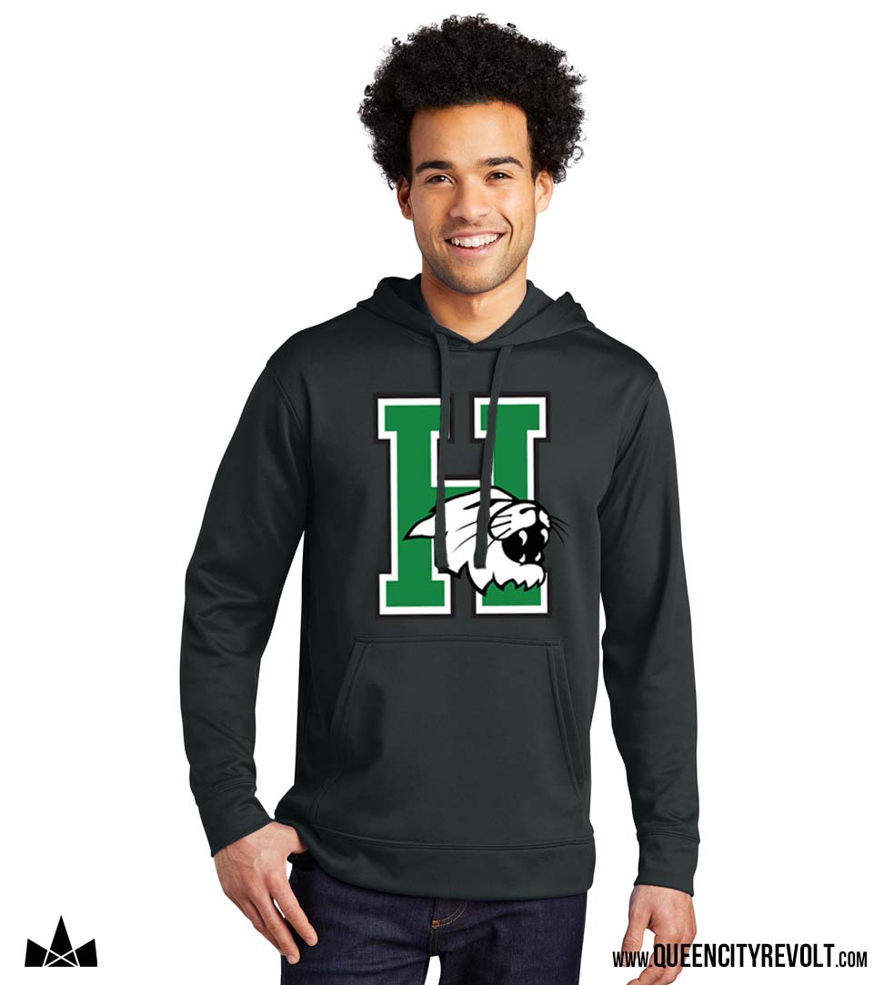 Harrison H Logo Performance Hoodie, Black