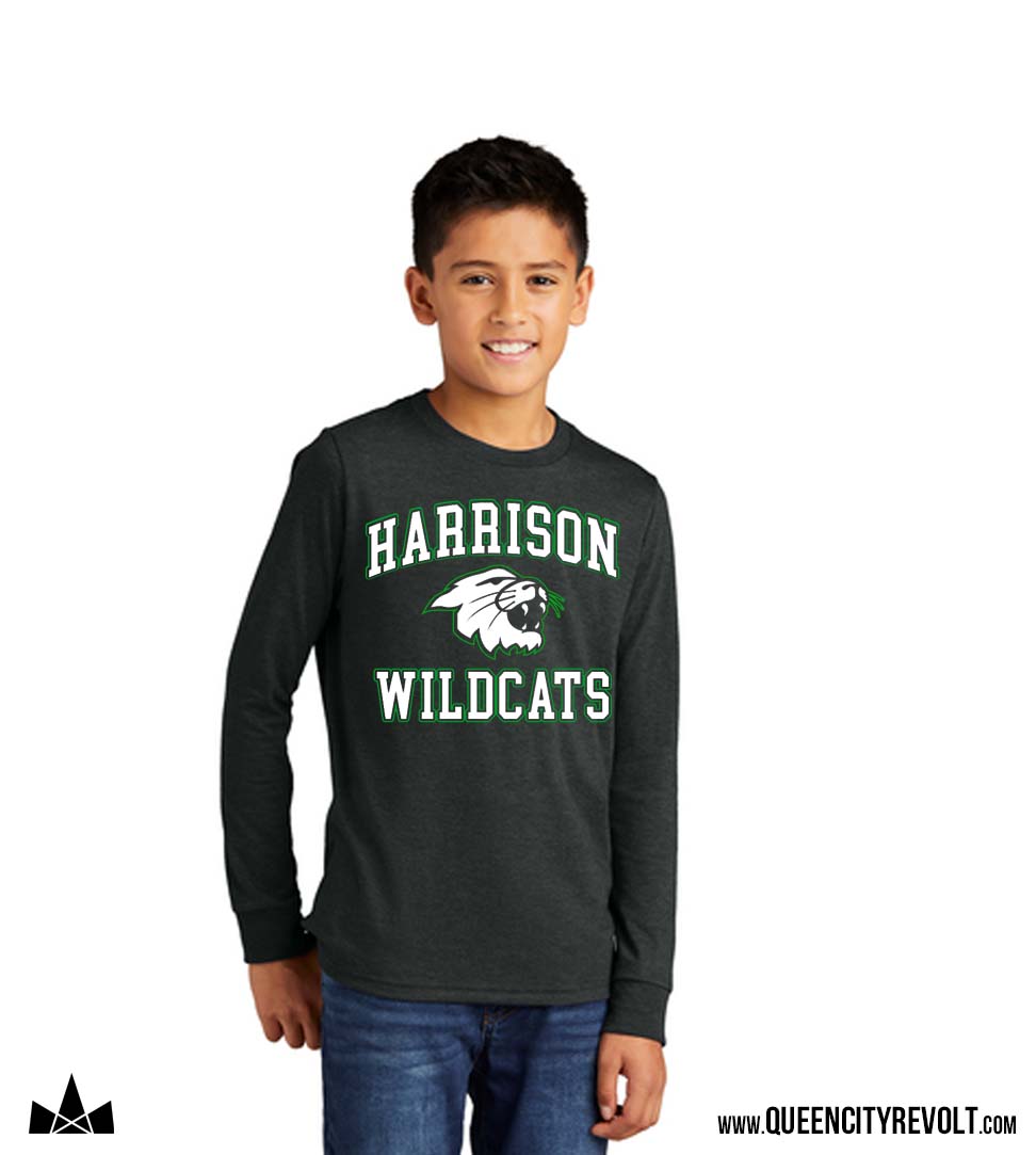 Harrison Youth Triblend Longsleeve Tee, Black Heather