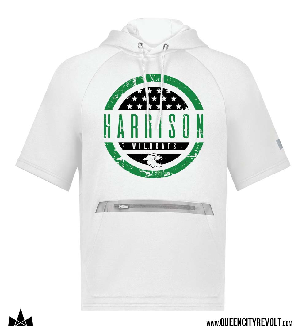 Harrison Adult Russell Legend Short Sleeve Hoodie, White