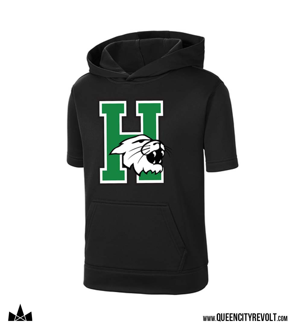 Harrison Youth Short Sleeve Performance Hoodie, Black