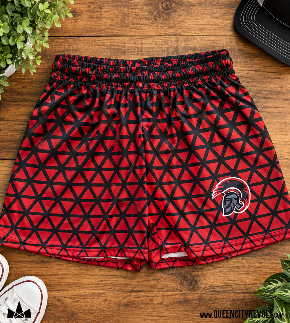 East Central Youth Diamond Shorts, Red/Black
