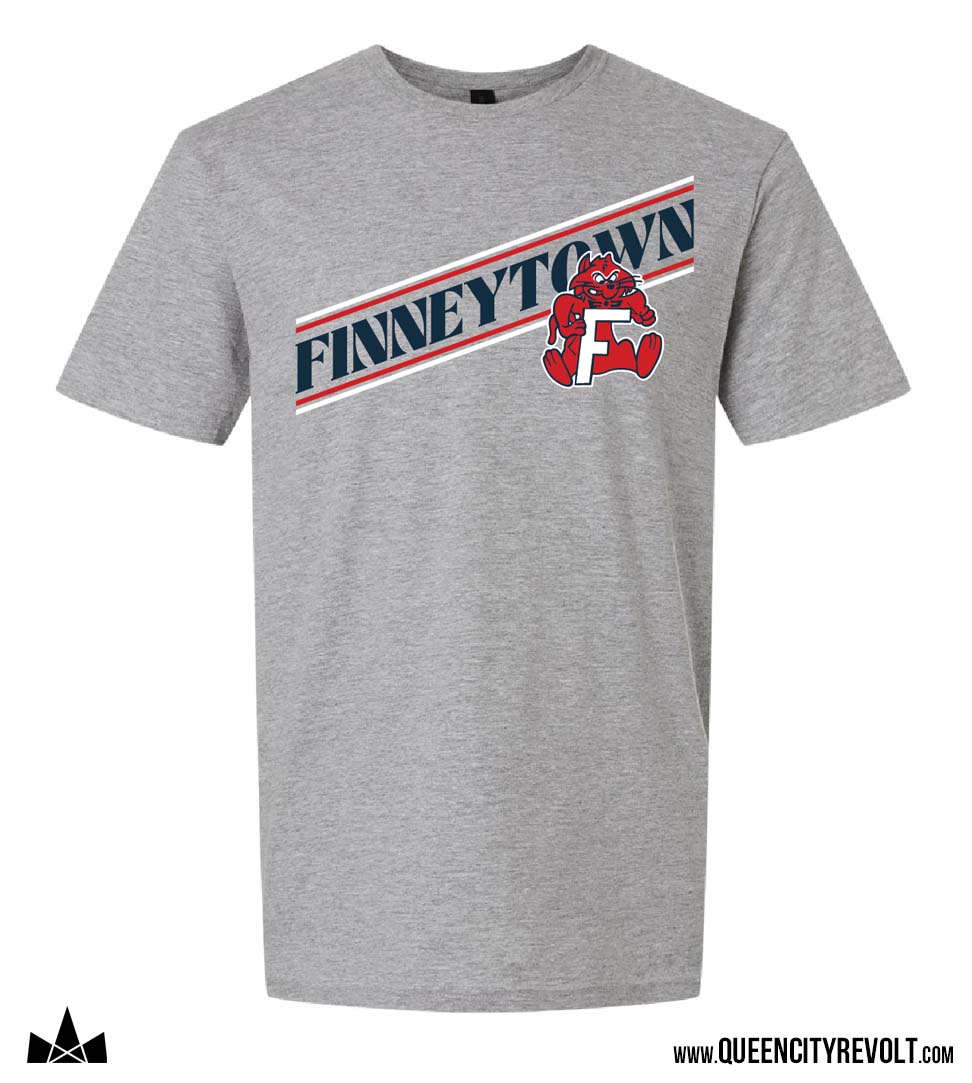 Finneytown Wildcats Slant Tshirt, Heather Grey