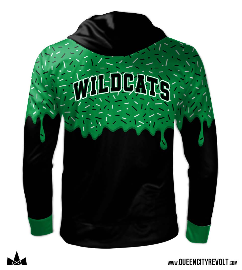 Harrison Football Youth Drip Performance Hoodie, Black/Green