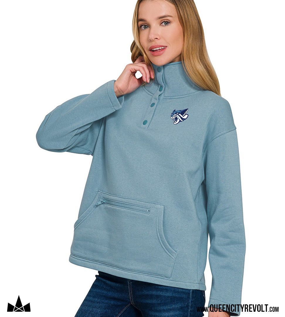 Franklin County Women's Snap Front Sweatshirt, Light Blue