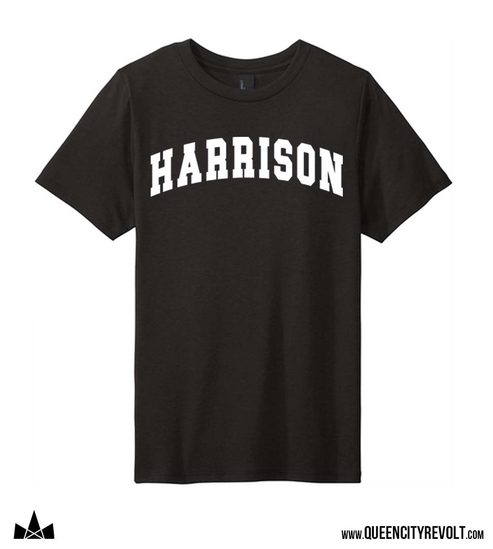 Harrison College Block Youth Tshirt, Black