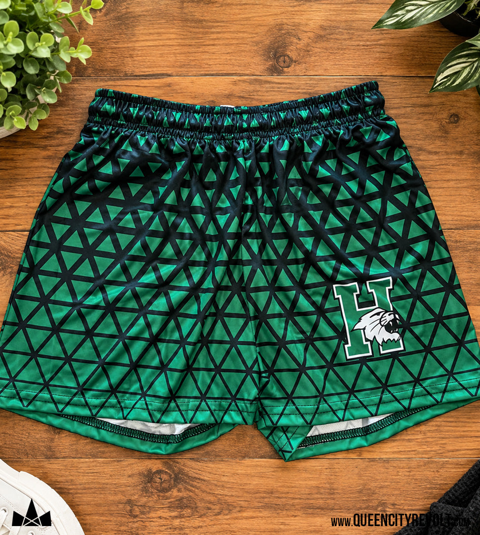 Harrison Youth Diamond Shorts, Green/Black