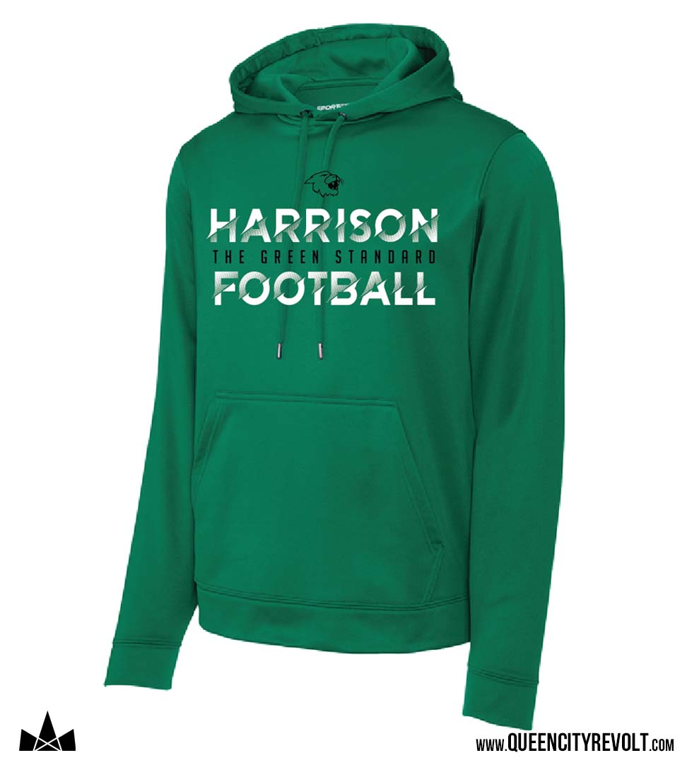 Harrison Football Adult Performance Hoodie, Green / HYF