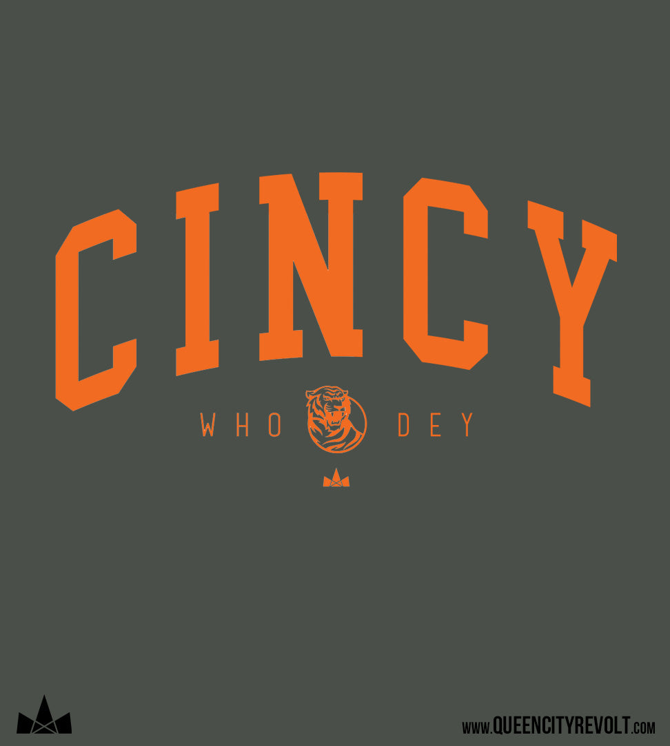 Cincinnati Football, Cincy Hoodie, Deep Grey