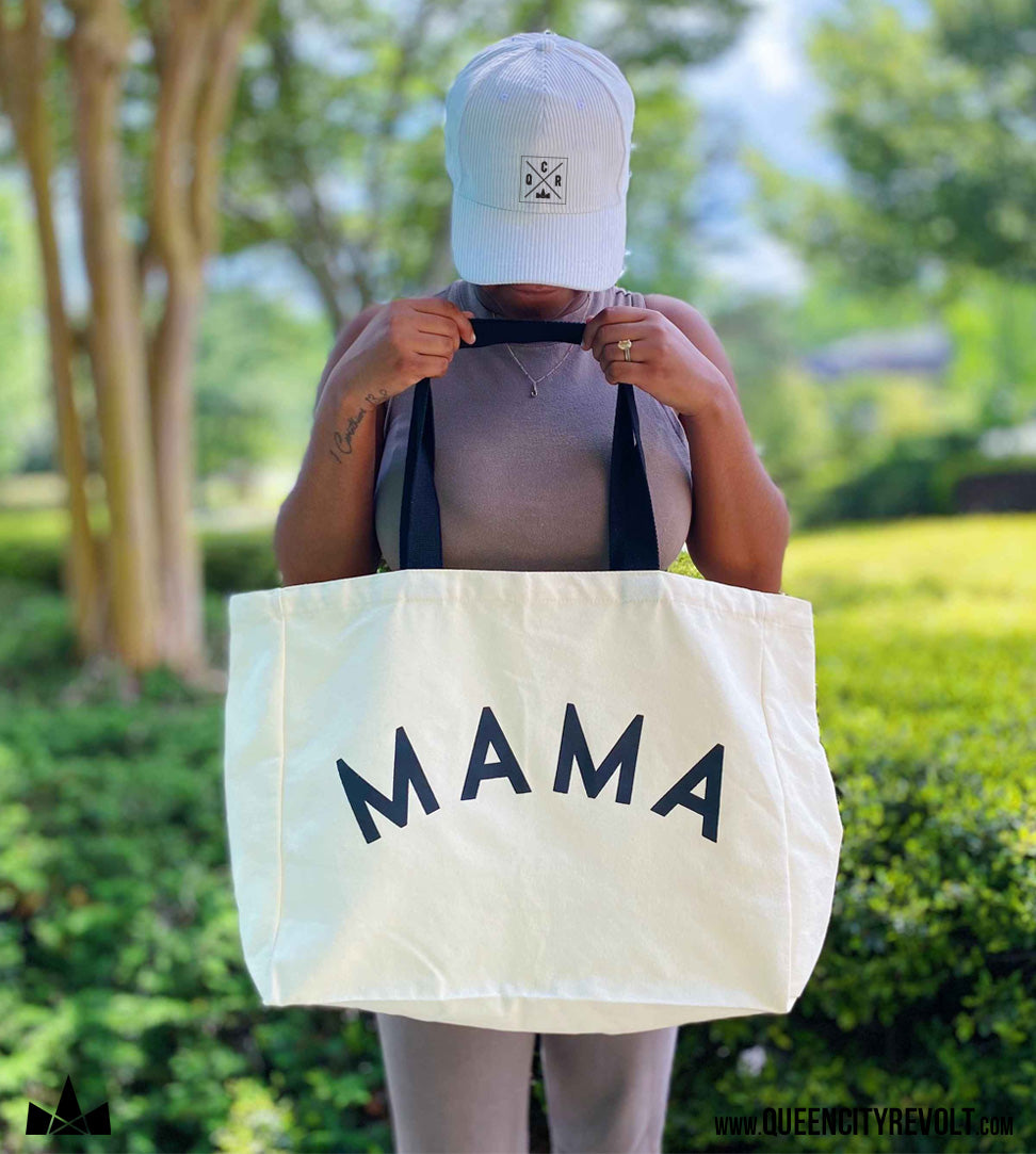 The Mama Canvas Tote, White