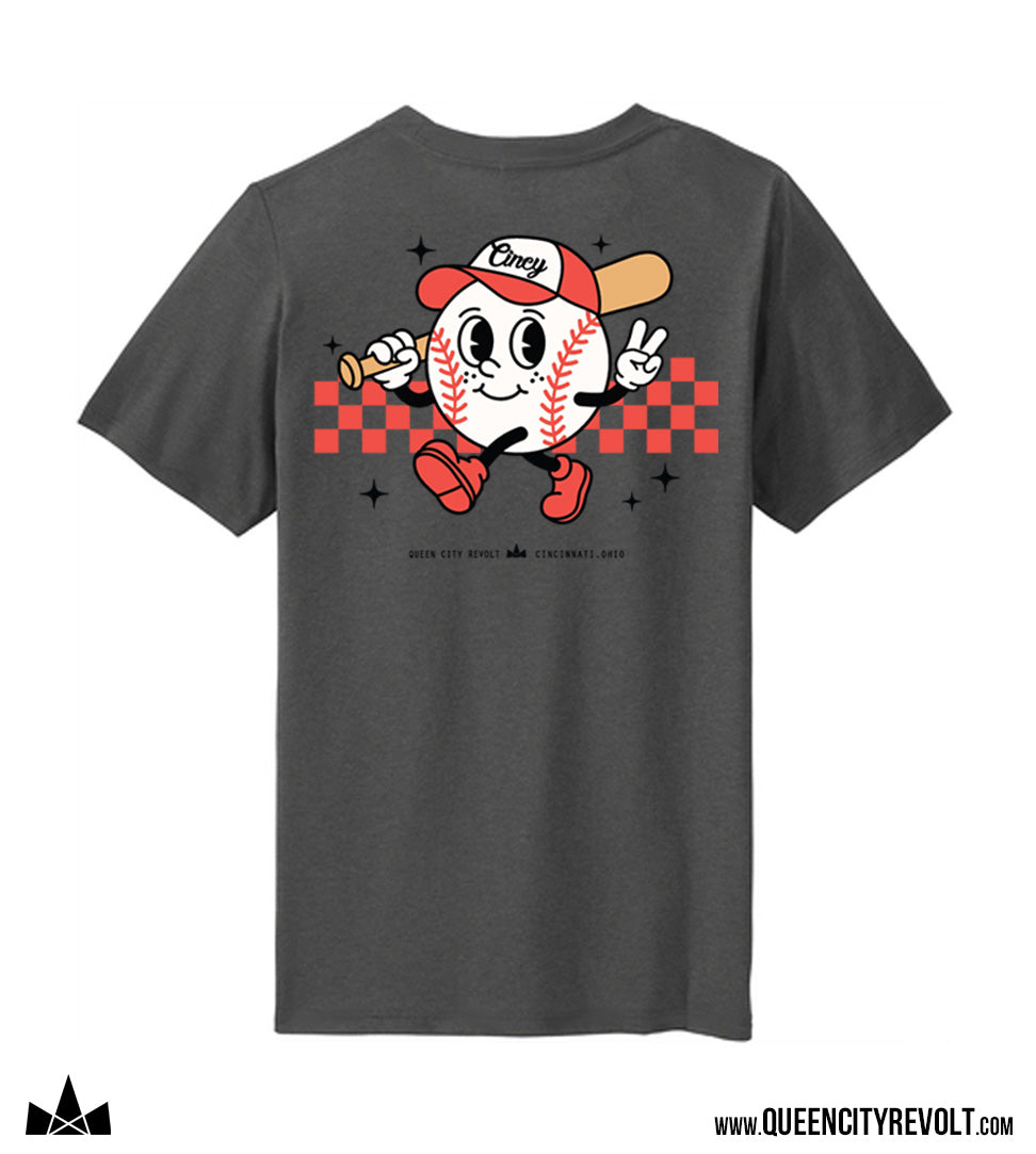 Cincinnati Baseball Youth Tshirt, Dark Grey