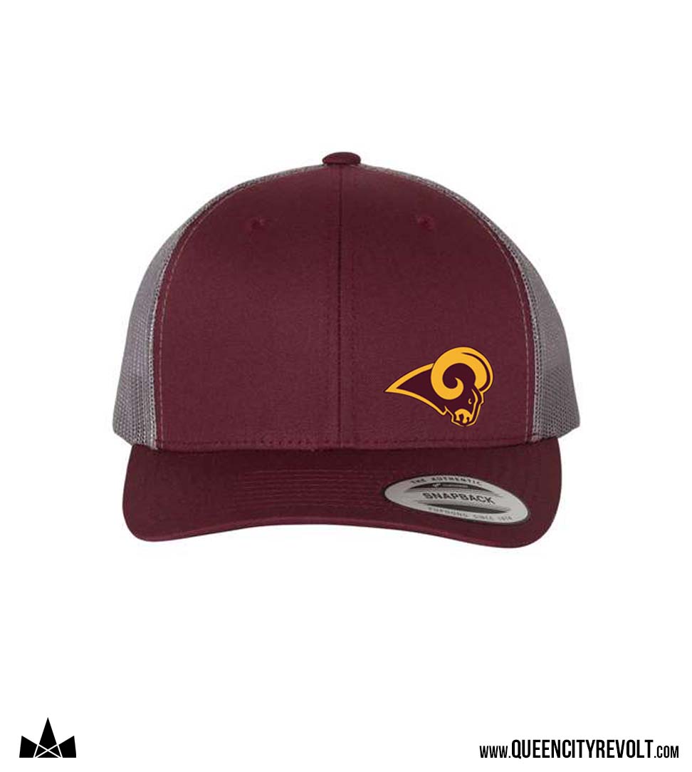 Ross Retro Trucker Cap, Maroon/Grey