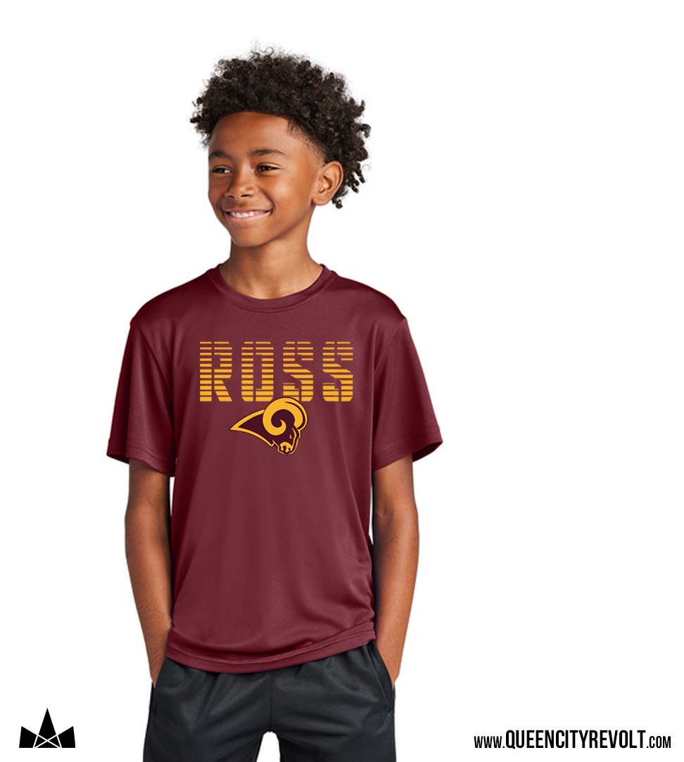 Ross Youth Performance Tshirt, Maroon