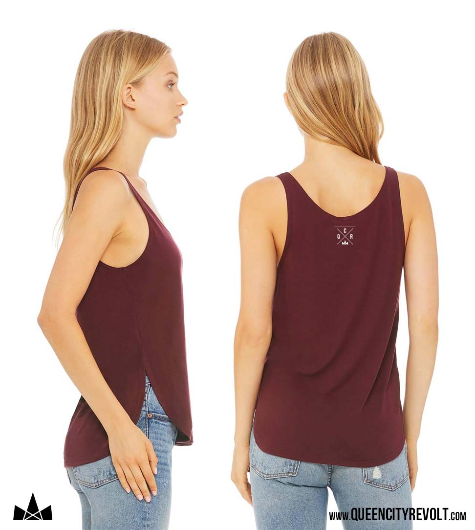 Ross Women's Tank With Side Slit, Maroon