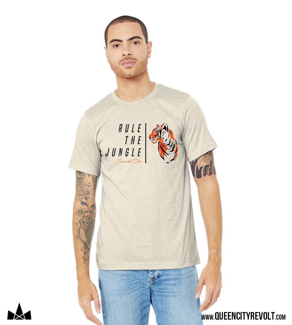 Cincinnati Football, Rule the Jungle T-Shirt, Oatmeal Heather