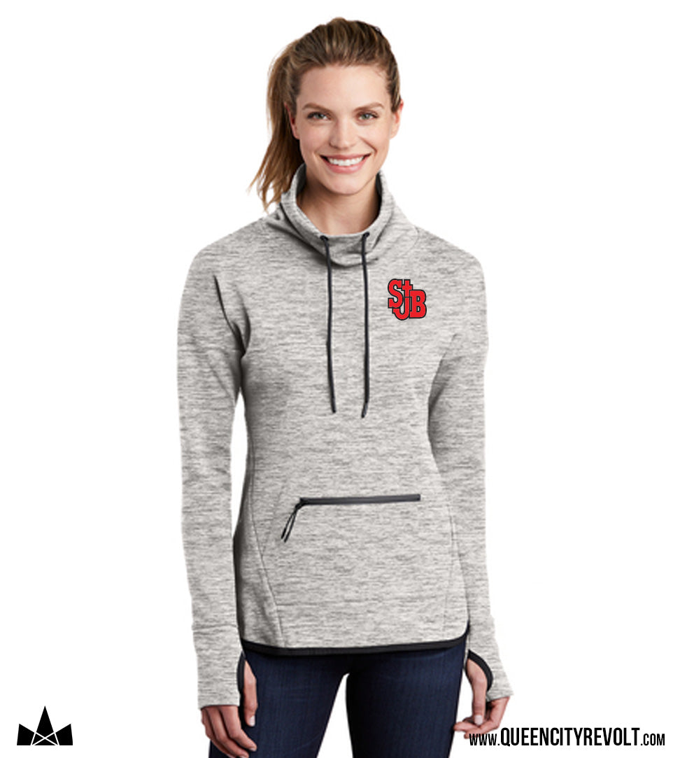 STJB Women's Cowl Neck Pullover, Grey